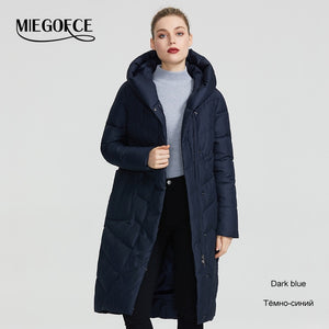 MIEGOFCE 2019 The New Winter Women Collection Jacket Winter Women Coat V-Shaped Collar With Hood That Will Protect From The Cold