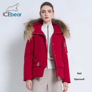 ICEbear 2019 New Winter Fur Collar Women's Jacket High Quality Warm Coat Stylish Woman Parkas Brand Apparel GWD19062I