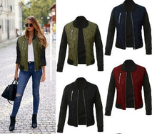 Load image into Gallery viewer, 2019 Spring Autumn Winter Fashion jacket women Long sleeve patchwork casual jacket Plus size 3XL