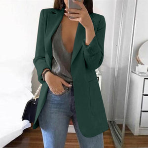 Fanbety 2019 Winter Autumn Women Casual Suit Coat Business Long Sleeve Jacket Outwear Office Ladies fashion plus size Slim  Coat