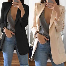 Load image into Gallery viewer, Hirigin Brand 2019 New Arrival Women Ladies Long Sleeve Cardigan Slim Jackets Suit Coat Work Jacket Casual Mid Coat Lapel