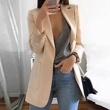 Load image into Gallery viewer, Hirigin Brand 2019 New Arrival Women Ladies Long Sleeve Cardigan Slim Jackets Suit Coat Work Jacket Casual Mid Coat Lapel