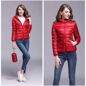 2019 winter ultra light snow waterproof warm jacket for women sexy slim hooded stand collar women short jacket plus bis 5xl