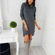 Load image into Gallery viewer, Dress 2019 Hot Sale Autumn Winter O Neck Long Sleeve Solid Color Ladies Loose Casual Women Dress Lady Bodycon Robe Dresses