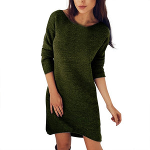 Dress 2019 Hot Sale Autumn Winter O Neck Long Sleeve Solid Color Ladies Loose Casual Women Dress Lady Bodycon Robe Dresses