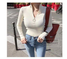 Load image into Gallery viewer, Turtleneck Women Sweater And Pullovers Fall 2018 Korean Fashion Autumn Zipper Knitted Sweater Women High Elastic Solid Tops