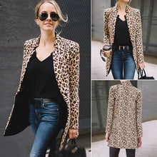 Load image into Gallery viewer, 2019 Spring Autumn Fashion Women&#39;s Leopard Jacket Sweater Top Warm Casual Suit Long Coat