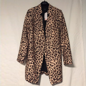 2019 Spring Autumn Fashion Women's Leopard Jacket Sweater Top Warm Casual Suit Long Coat