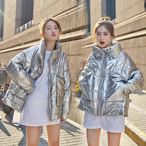 Nagodo women puffer jacket winter 2019 doudoune femme hiver ladies bubble jacket Oversized coats with pockets parkas mujer