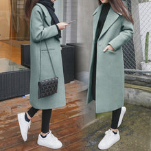 Load image into Gallery viewer, 2019 New Womens Coats Fashion Single Breasted Women Blend Coat Slim Long Wool Coat Spring Autumn Women Wool Coat Hot jackets