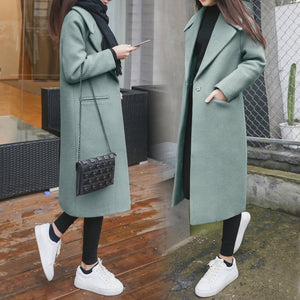 2019 New Womens Coats Fashion Single Breasted Women Blend Coat Slim Long Wool Coat Spring Autumn Women Wool Coat Hot jackets