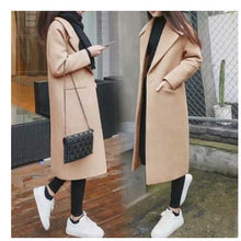 Load image into Gallery viewer, 2019 New Womens Coats Fashion Single Breasted Women Blend Coat Slim Long Wool Coat Spring Autumn Women Wool Coat Hot jackets