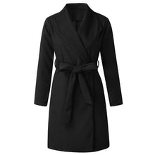 Load image into Gallery viewer, Plus Size Loose Warm Wool Blends Long Winter Coat Turn-down Collar Adjustable Belt Wool Coats Women Office Work Wear Elegant#J30