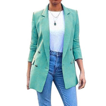 Load image into Gallery viewer, OEAK Spring Autumn Slim Fit Women Pockets Office Work Thin Coat Elegant Business Lady chaquetas mujer invierno 2019