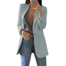 Load image into Gallery viewer, OEAK Spring Autumn Slim Fit Women Pockets Office Work Thin Coat Elegant Business Lady chaquetas mujer invierno 2019