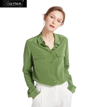 Load image into Gallery viewer, LilySilk Pure 100% Silk Shirts Blouse Women Basic Chinese Long Sleeves Elegant Lightweight Wrinkle-resistant Ladies High Quality