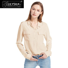 Load image into Gallery viewer, LilySilk Pure 100% Silk Shirts Blouse Women Basic Chinese Long Sleeves Elegant Lightweight Wrinkle-resistant Ladies High Quality