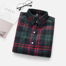 Load image into Gallery viewer, 2019 New Brand Women Blouses Long Sleeve Shirts Cotton Red and Black Flannel Plaid Shirt Casual Female Plus Size Blouse Tops