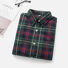 Load image into Gallery viewer, 2019 New Brand Women Blouses Long Sleeve Shirts Cotton Red and Black Flannel Plaid Shirt Casual Female Plus Size Blouse Tops