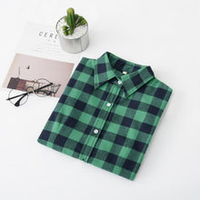 Load image into Gallery viewer, 2019 New Brand Women Blouses Long Sleeve Shirts Cotton Red and Black Flannel Plaid Shirt Casual Female Plus Size Blouse Tops