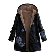 Load image into Gallery viewer, Winter Jacket Women Coat Warm Pockets Zipper Print Ethnic Style Outwear Hooded Pockets Slim Oversize Coats Dropshipping