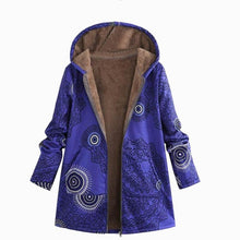 Load image into Gallery viewer, Winter Jacket Women Coat Warm Pockets Zipper Print Ethnic Style Outwear Hooded Pockets Slim Oversize Coats Dropshipping