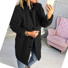 Load image into Gallery viewer, Long Coats Fleece Jackets Women Winter Warm Teddy Coat Cardigan Buttons Up Casual Solid Fashion Wool Blends Full Tops Overcoats