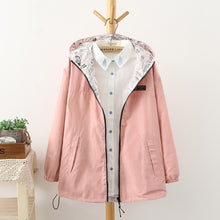 Load image into Gallery viewer, NEW 2019 Spring Fashion women Bomber women Jacket Pocket Zipper hooded two side wear Cartoon print outwear loose plus size