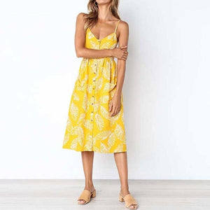 2019 Summer Sunflower Dress Women Party Dress Plus Size Flower Beach Dress Female Floral Backless Midi Striped Dress Ladies 3XL